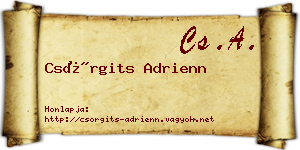 Csörgits Adrienn névjegykártya