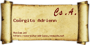Csörgits Adrienn névjegykártya